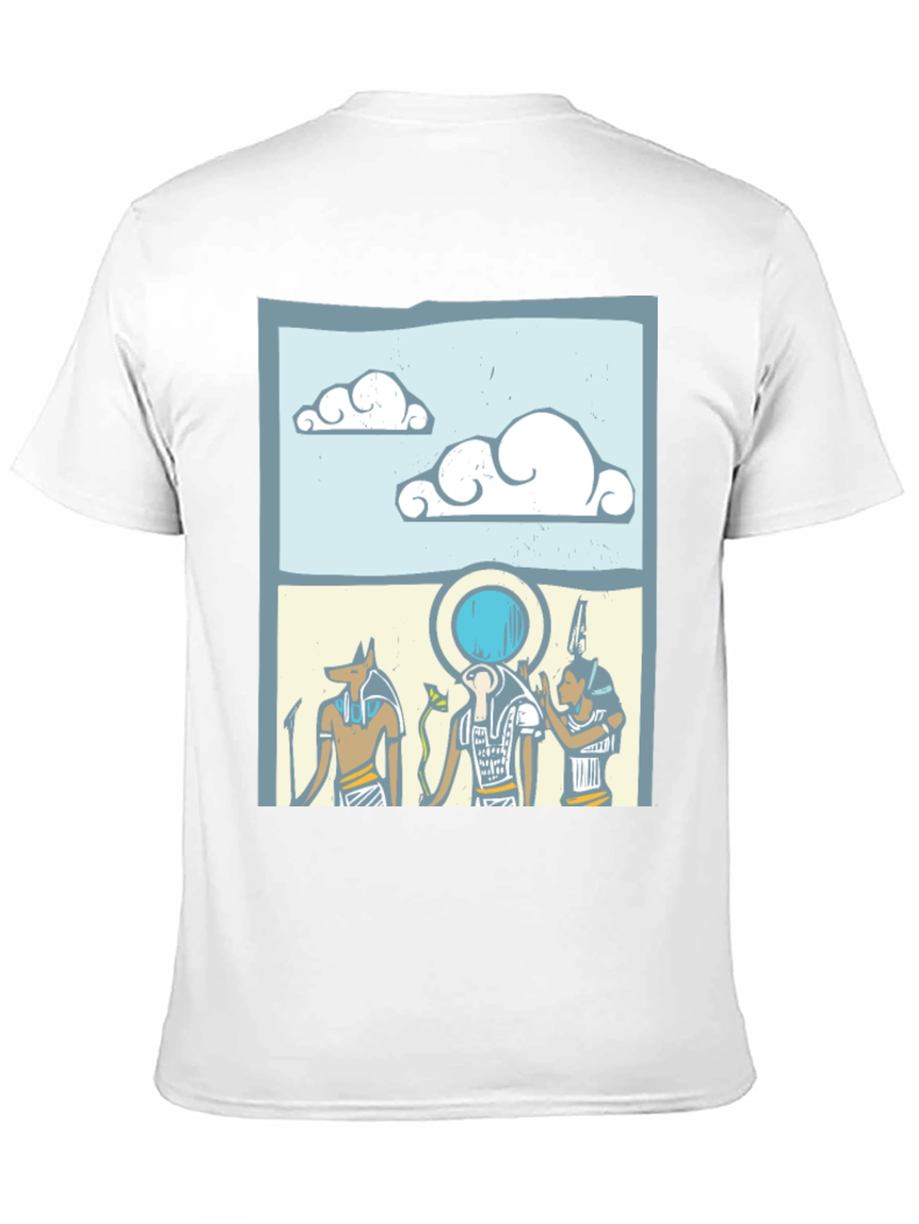 Egyptian Gods Graphic Print Black T-Shirt