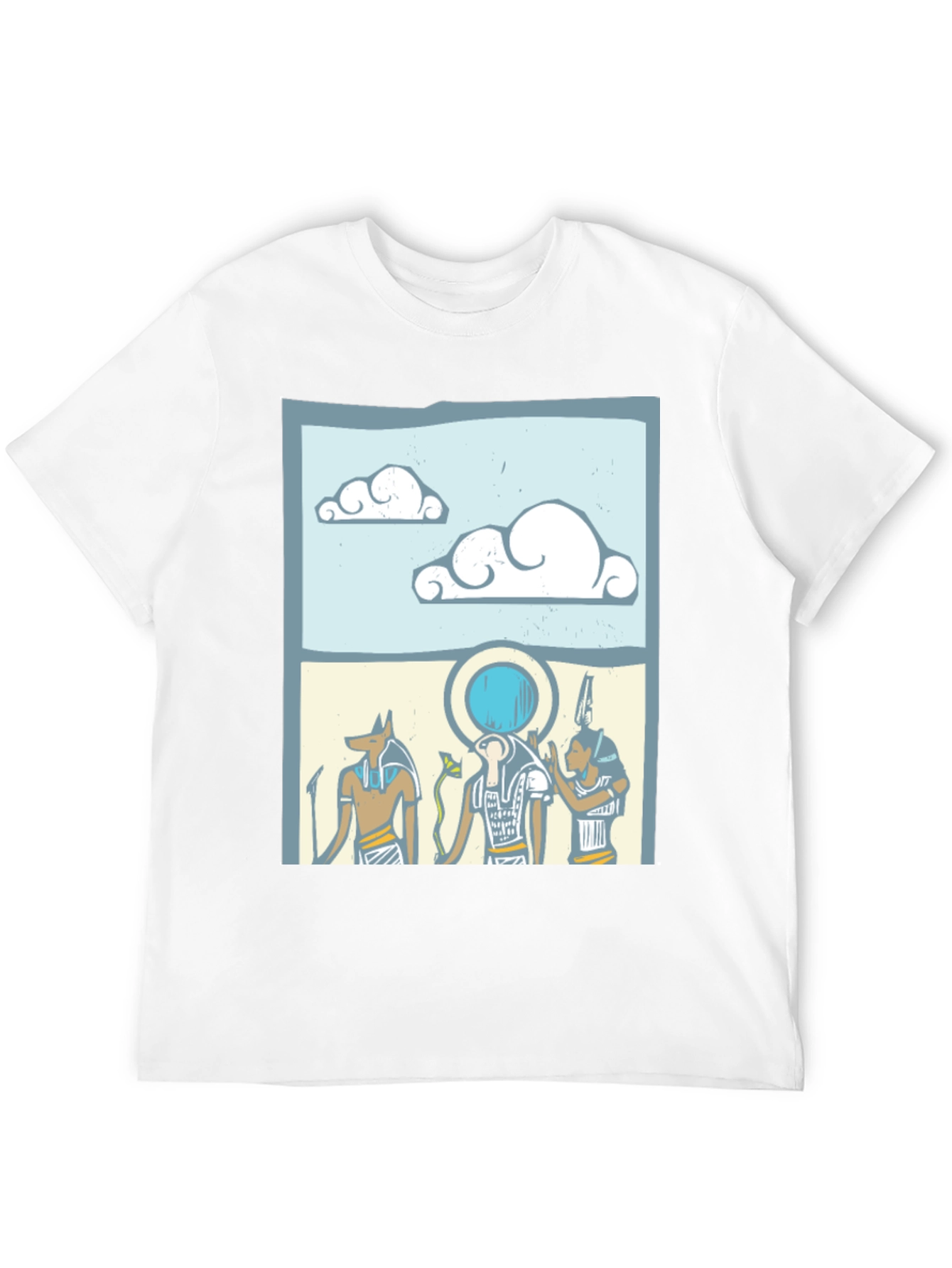 Egyptian Gods Graphic Print Black T-Shirt