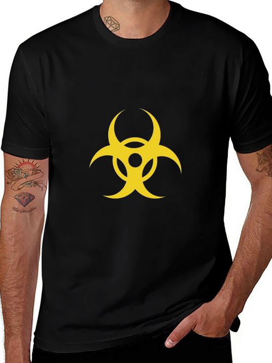 Biohazard Symbol Graphic Print Black T-Shirt