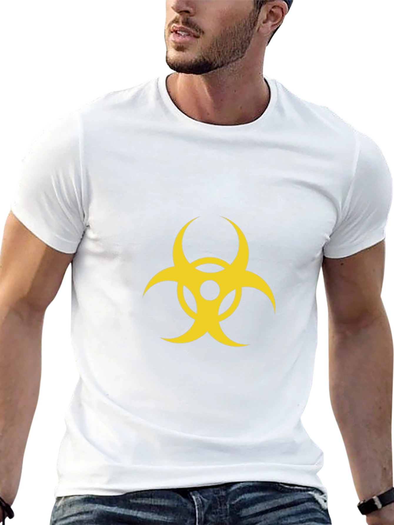 Biohazard Symbol Graphic Print Black T-Shirt