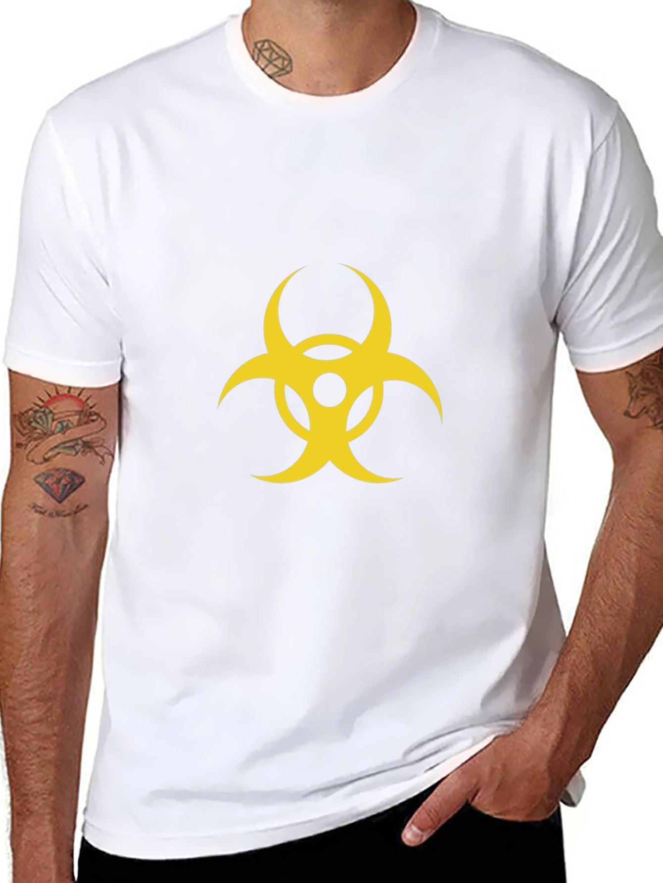 Biohazard Symbol Graphic Print Black T-Shirt