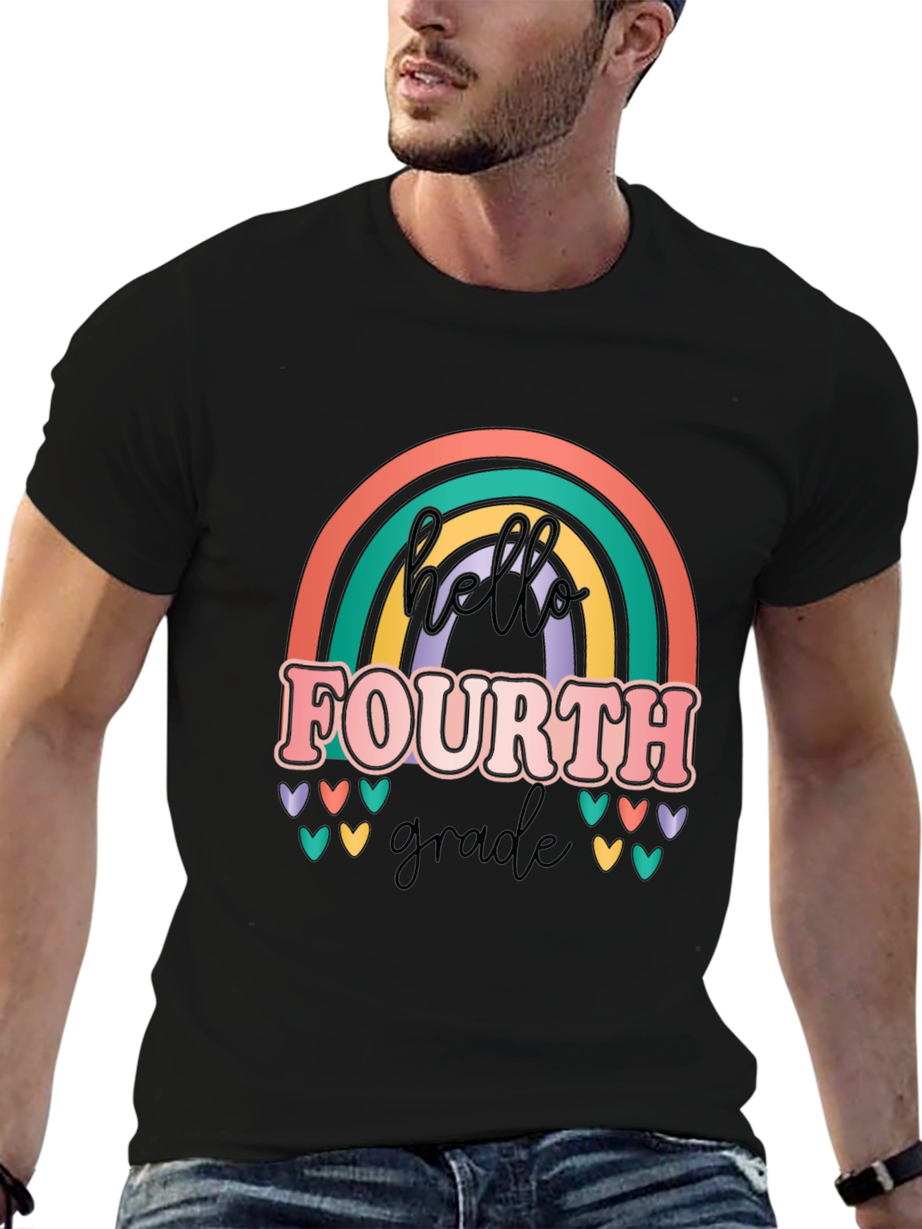 Hello Fourth Grade Rainbow T-Shirt