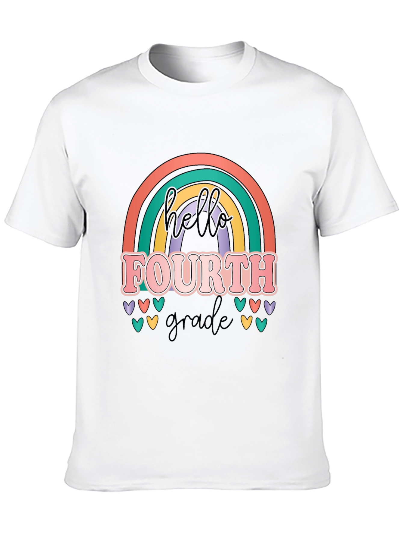 Hello Fourth Grade Rainbow T-Shirt