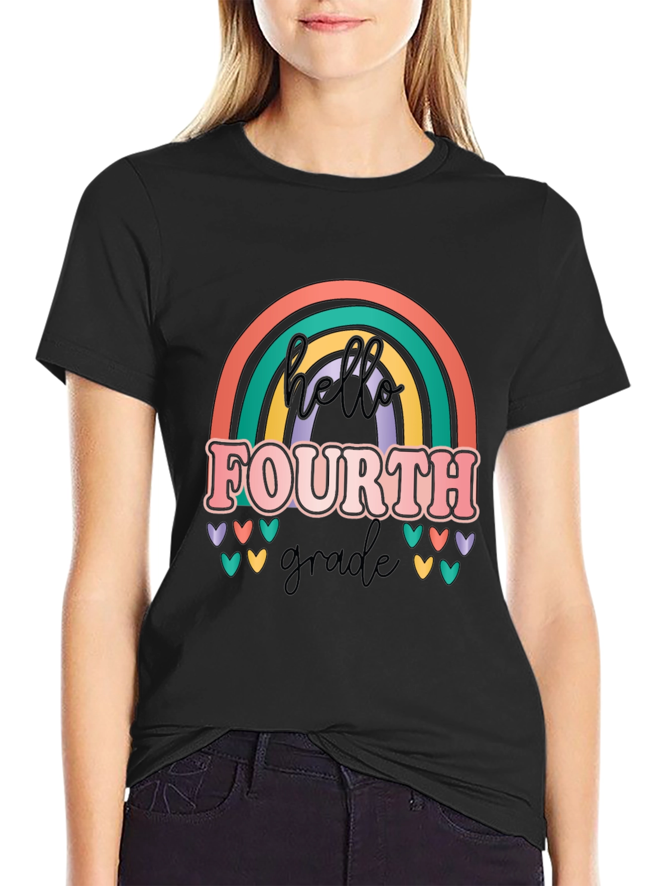 Hello Fourth Grade Rainbow T-Shirt