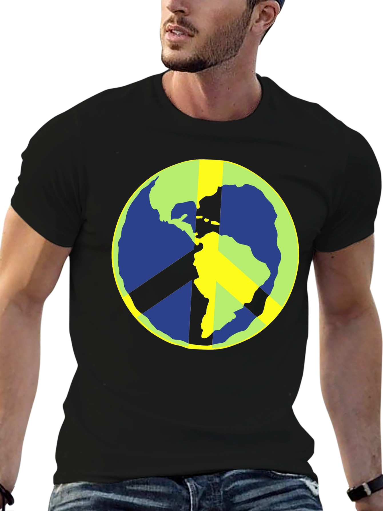 Peace Earth Graphic T-Shirt - Black