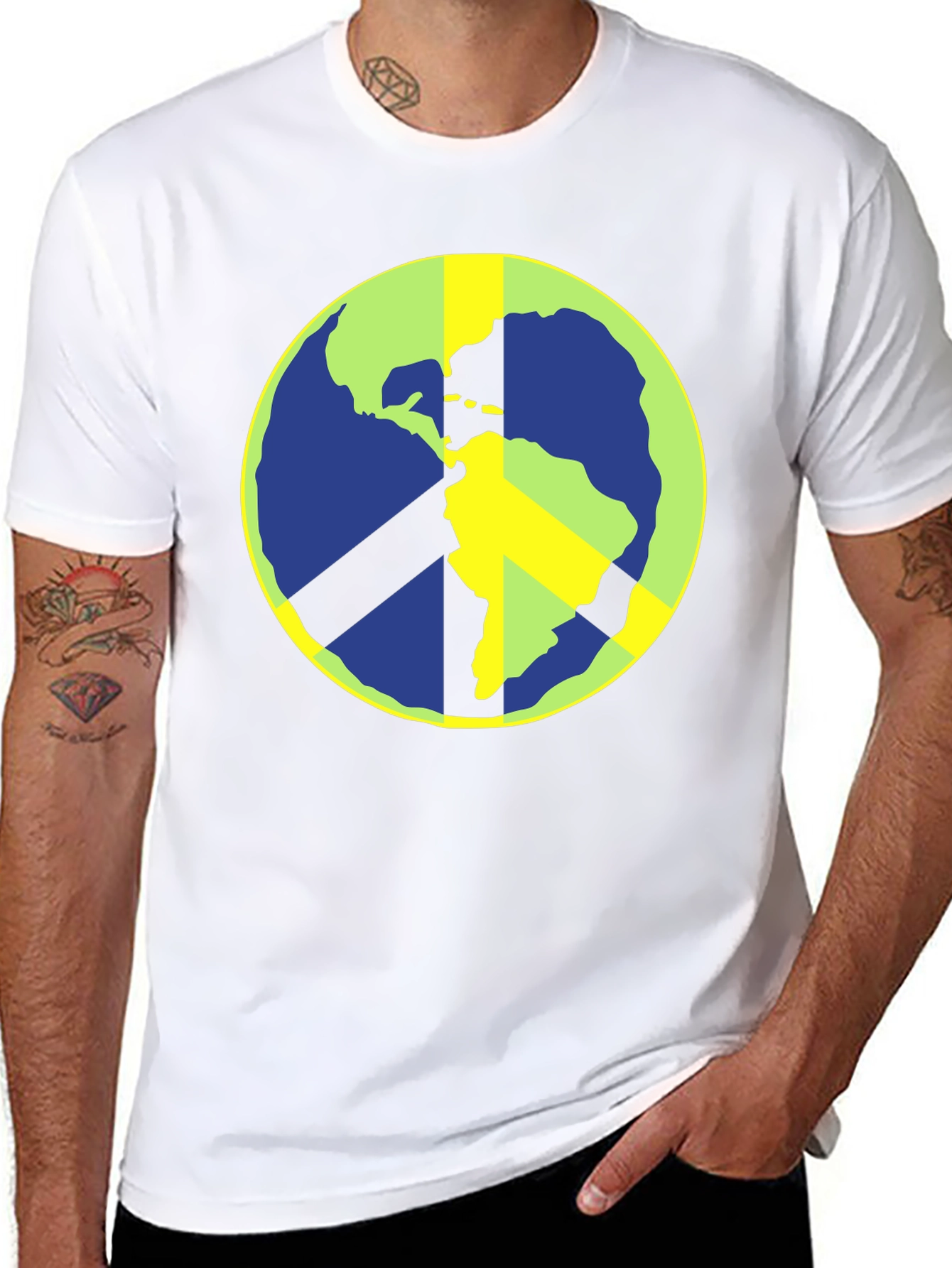 Peace Earth Graphic T-Shirt - Black