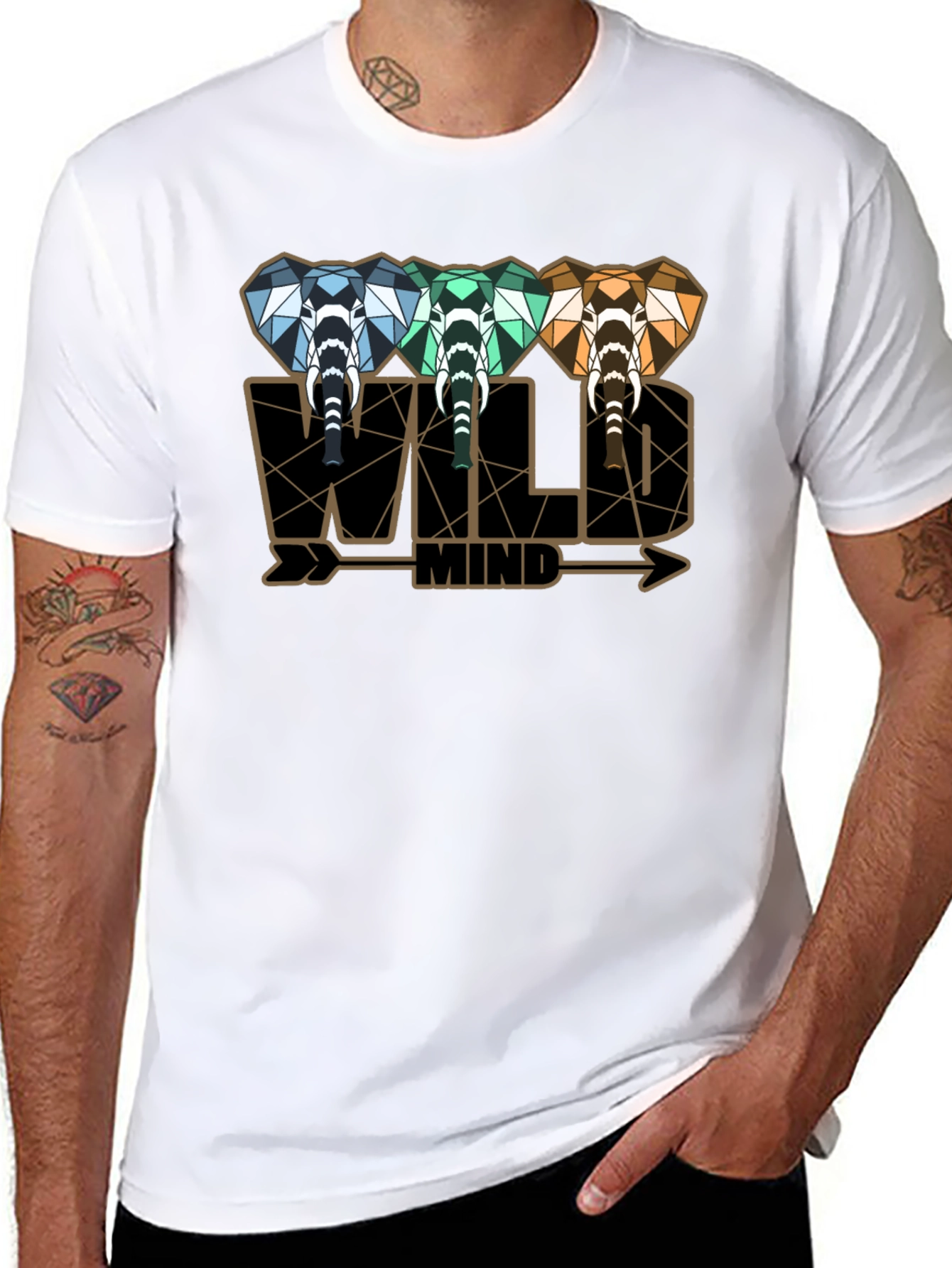 Wild Mind Elephant Graphic Tee - Stylish Mens T-Shirt