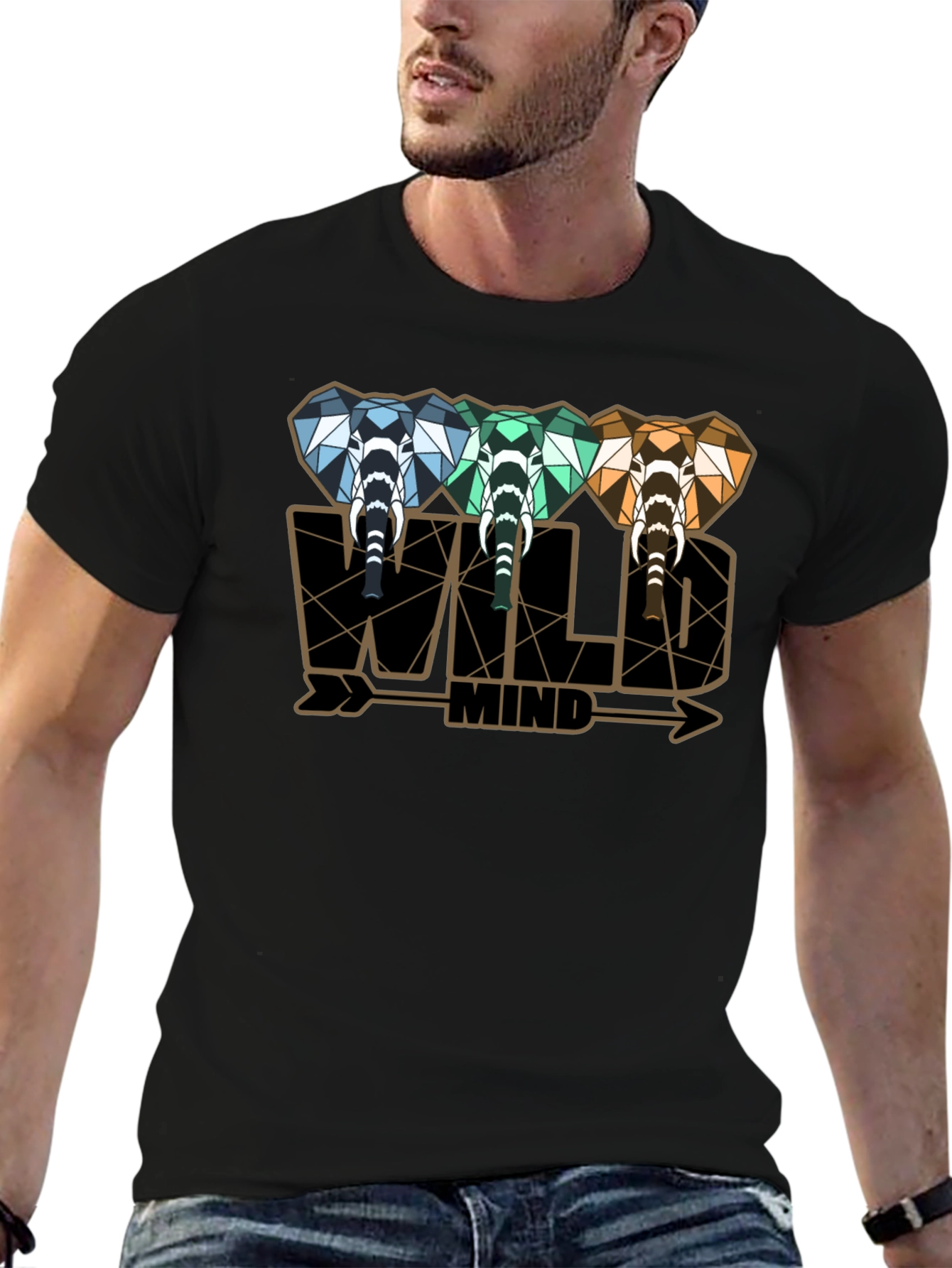 Wild Mind Elephant Graphic Tee - Stylish Mens T-Shirt