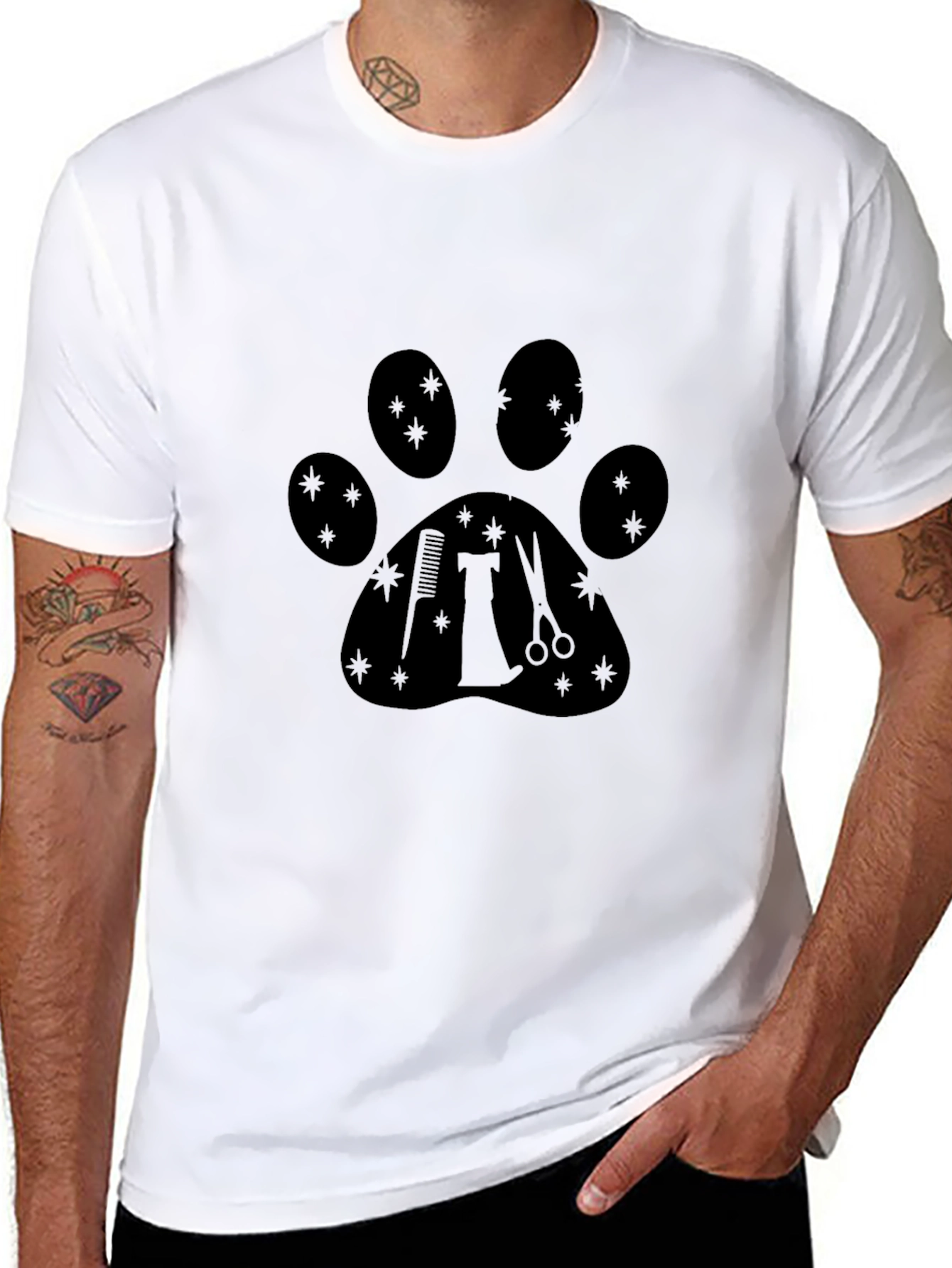 Paw Print Dog Groomer T-Shirt