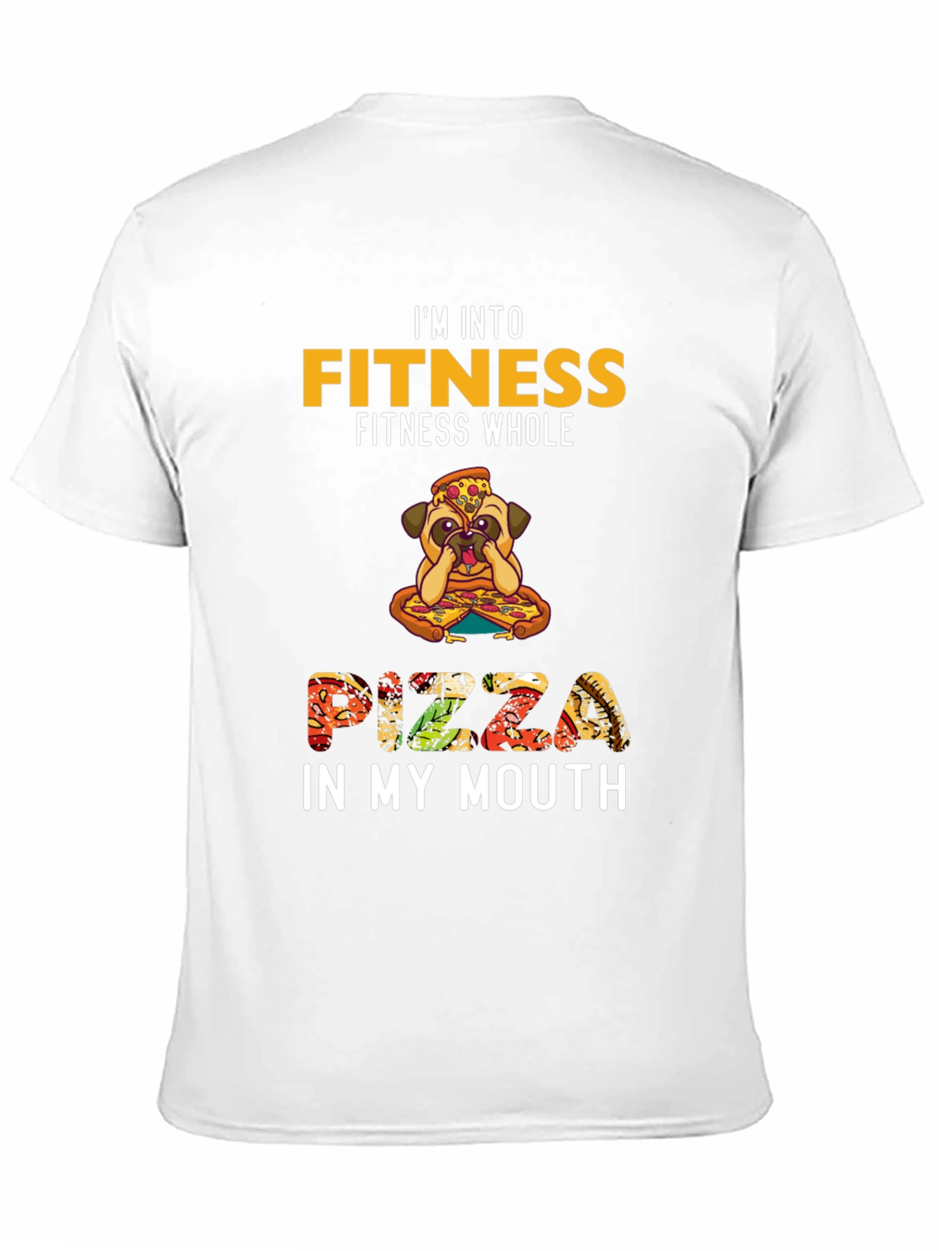 Fitness Pizza Pug Funny Graphic Tee