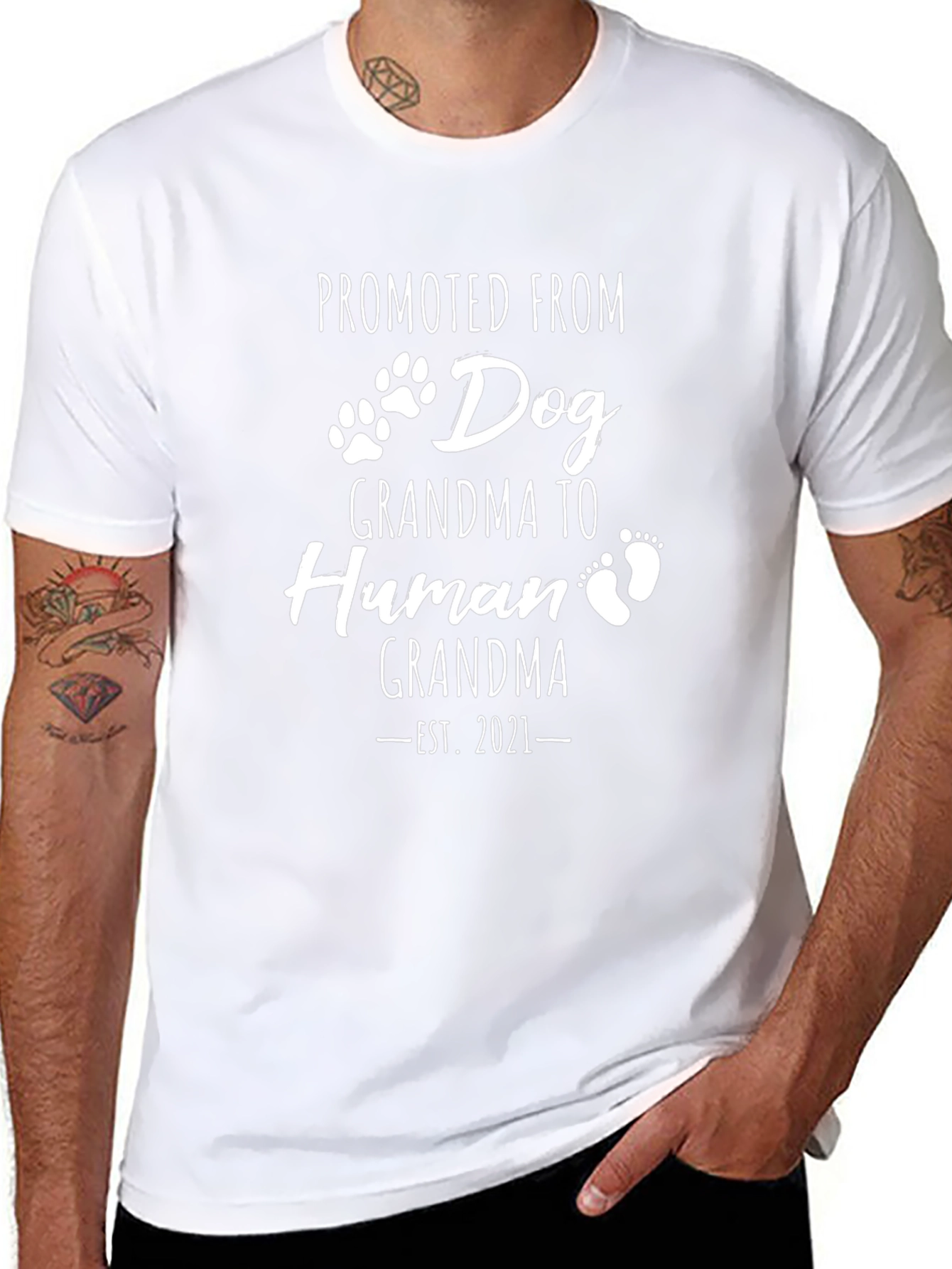 Promoted From Dog Grandma Black T-Shirt