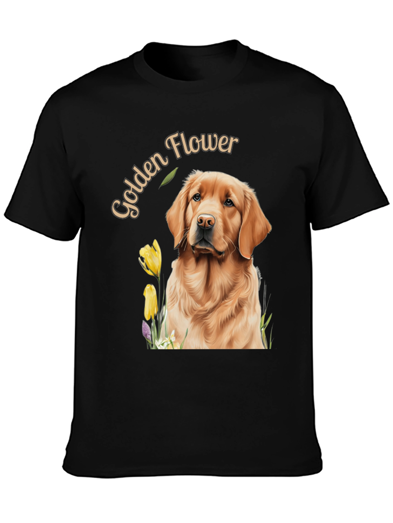 Golden Flower Dog Graphic Tee