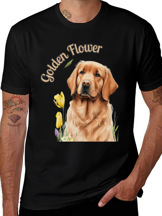 Golden Flower Dog Graphic Tee
