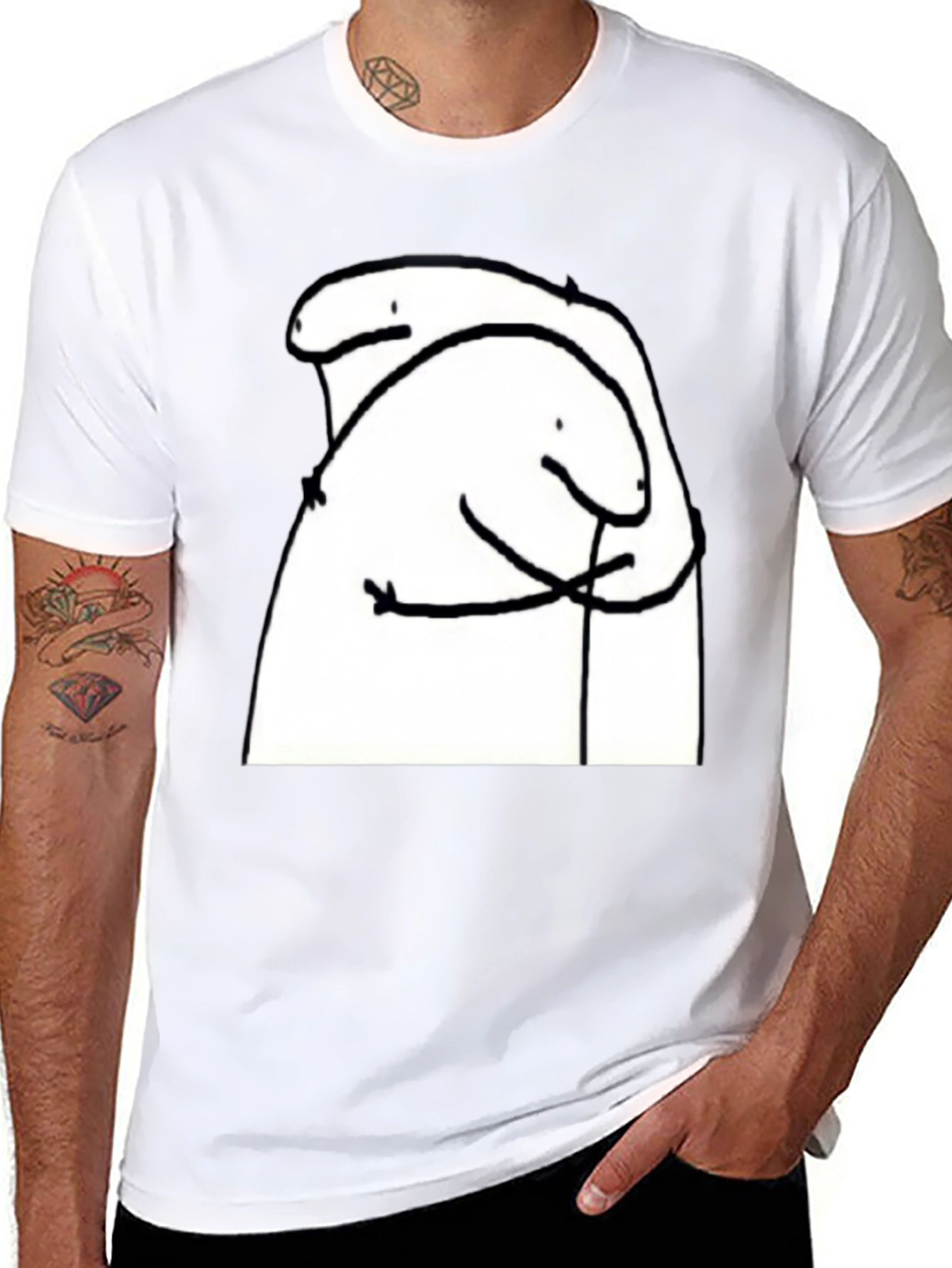Hug Meme T-Shirt - Black Cotton Tee