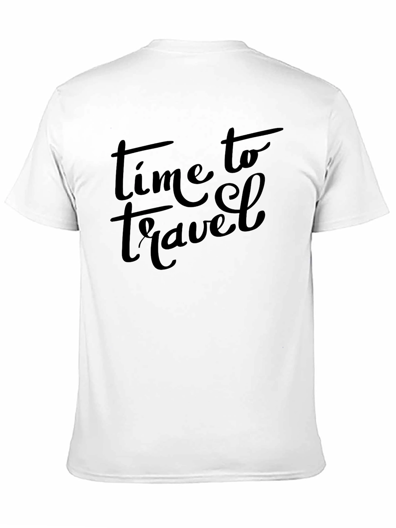 Time To Travel Black Crew Neck T-Shirt