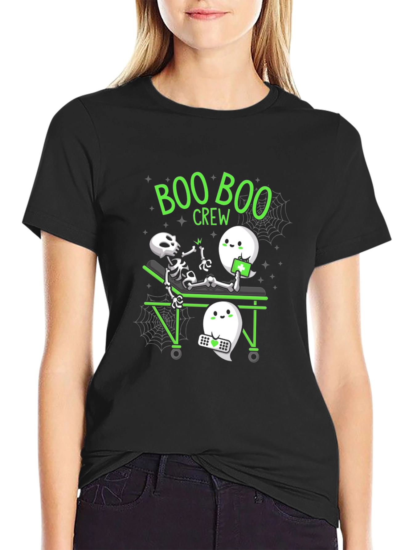 Boo Boo Crew Black Graphic T-Shirt