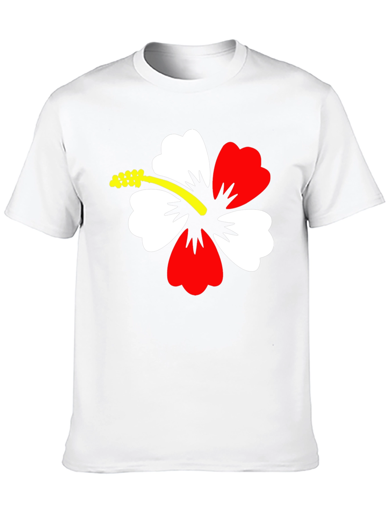 Hibiscus Flower Graphic Black T-Shirt