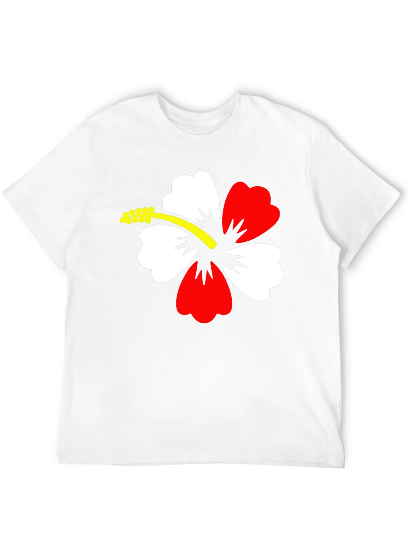 Hibiscus Flower Graphic Black T-Shirt
