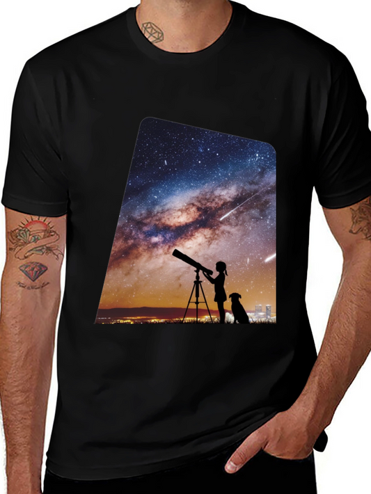 Starry Night Telescope Graphic Tee