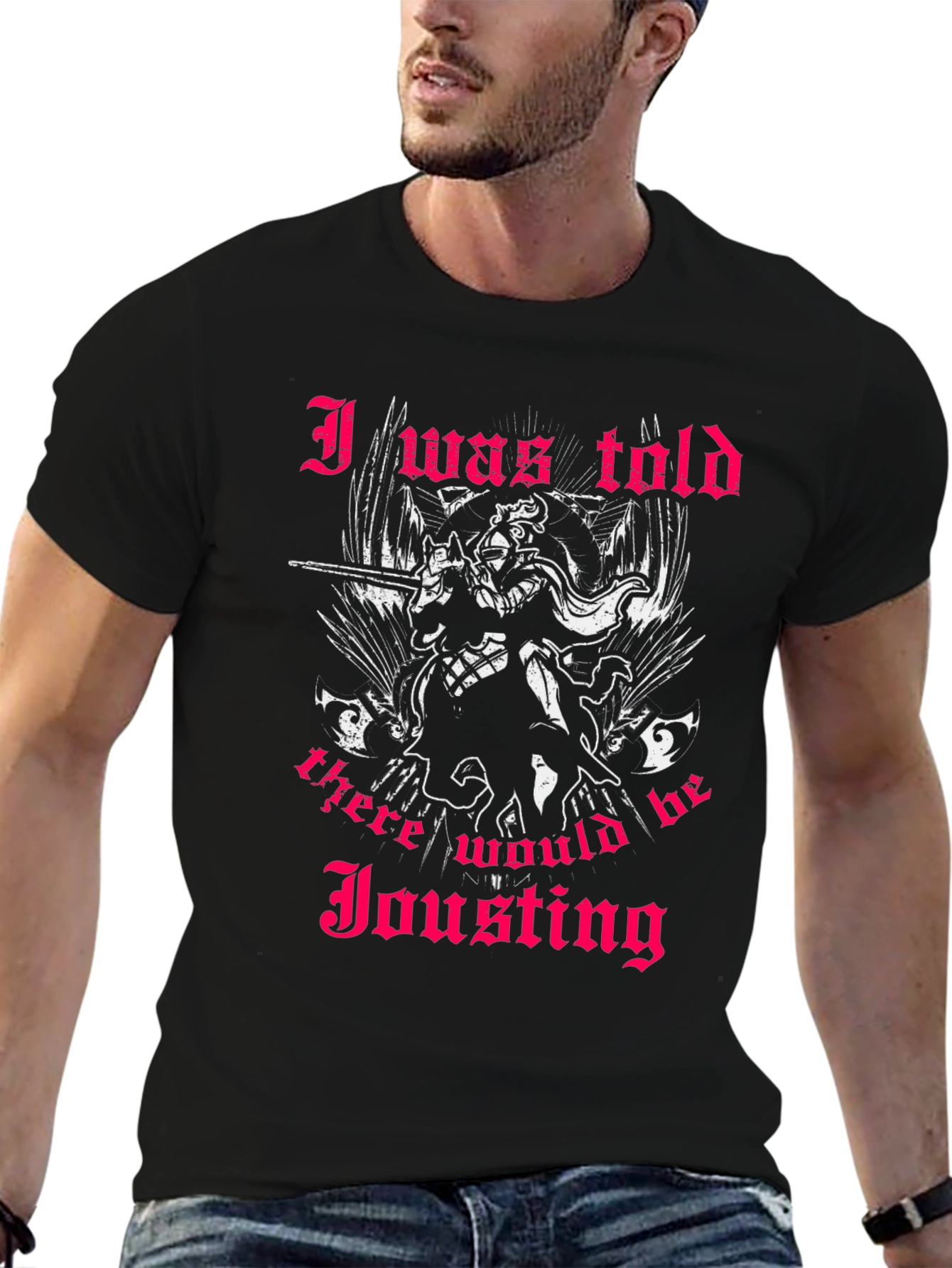 Jousting Skeleton Knight Graphic T-Shirt