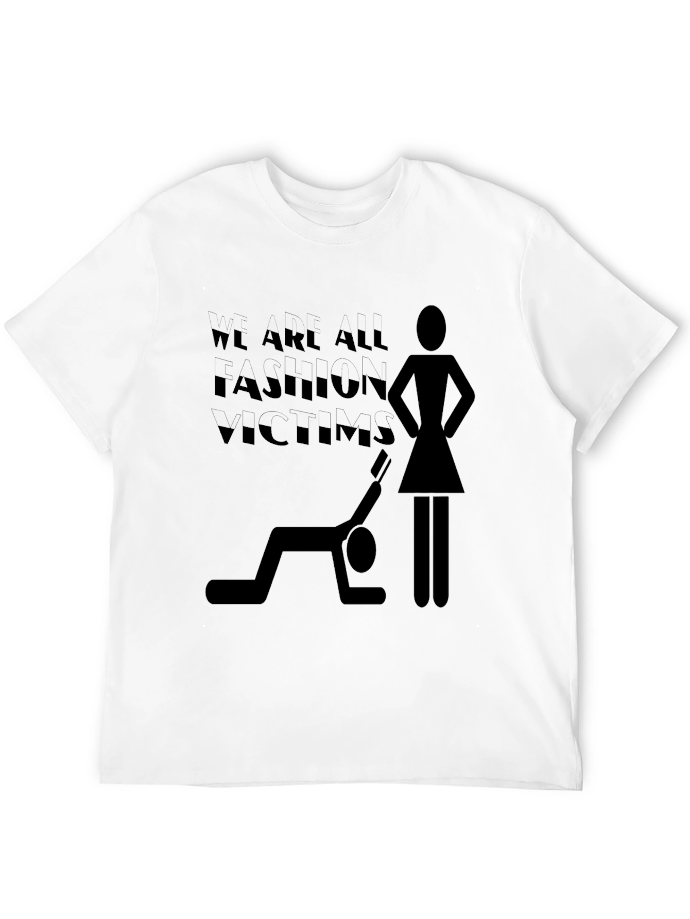 Fashion Victim Graphic Tee - Trendy Black T-Shirt