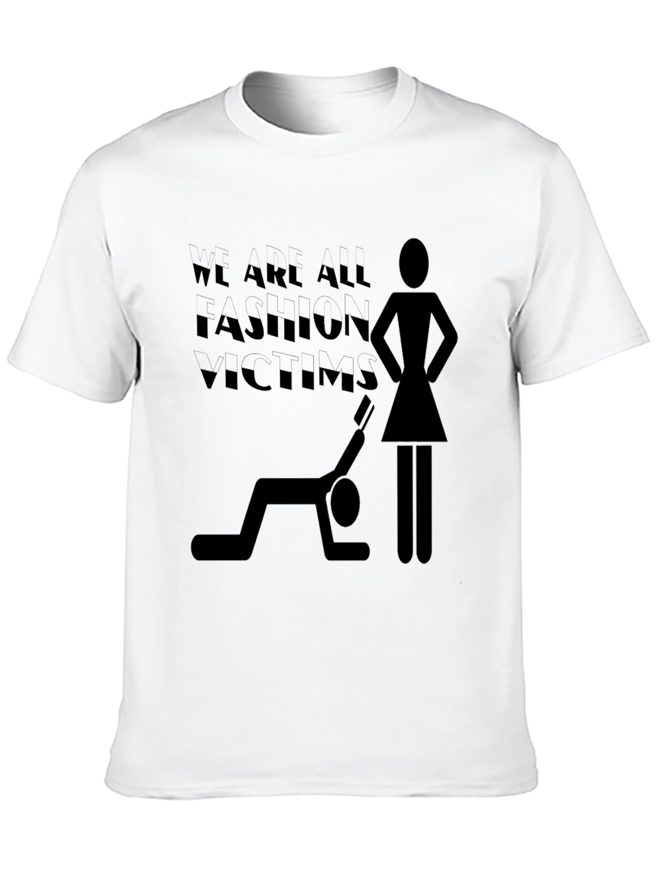 Fashion Victim Graphic Tee - Trendy Black T-Shirt