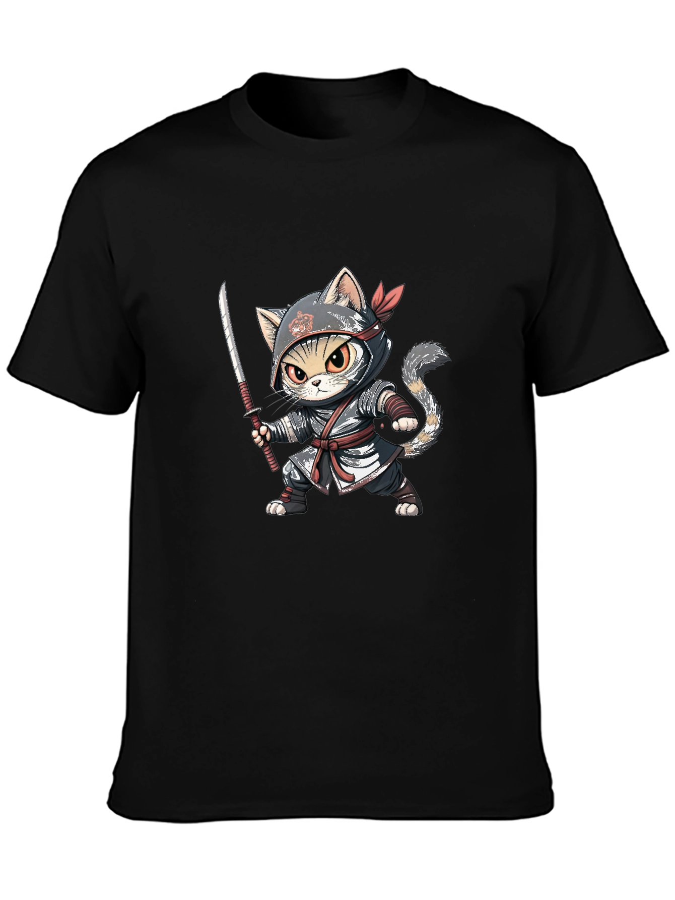 Ninja Cat Graphic Tee - Stealth Style
