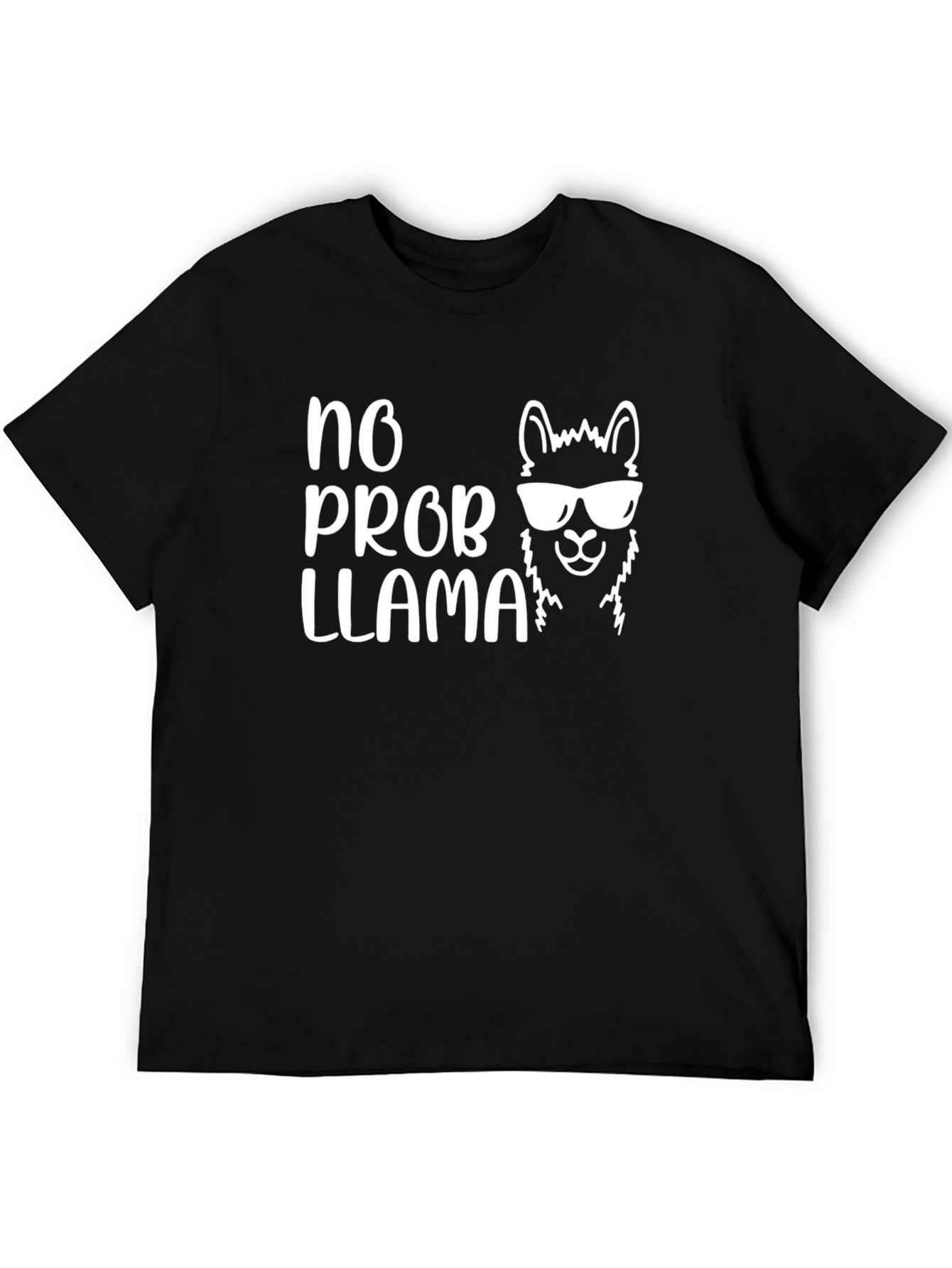 No Prob Llama Graphic T-Shirt - Black Cotton Tee