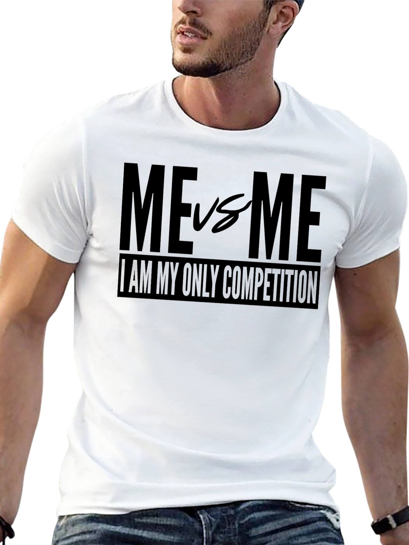 Me vs Me T-Shirt - Motivational Black Tee