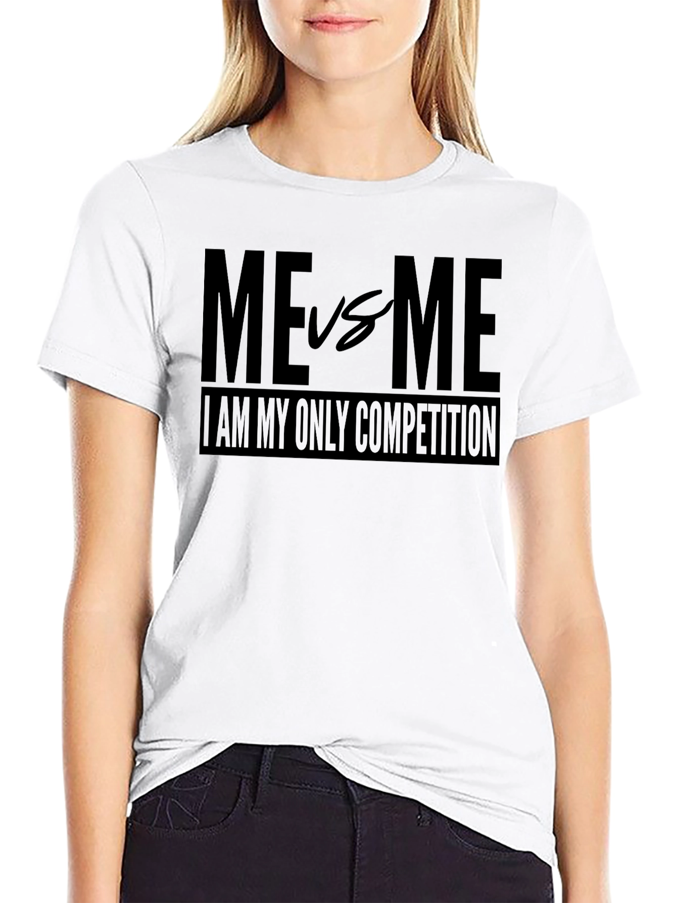 Me vs Me T-Shirt - Motivational Black Tee