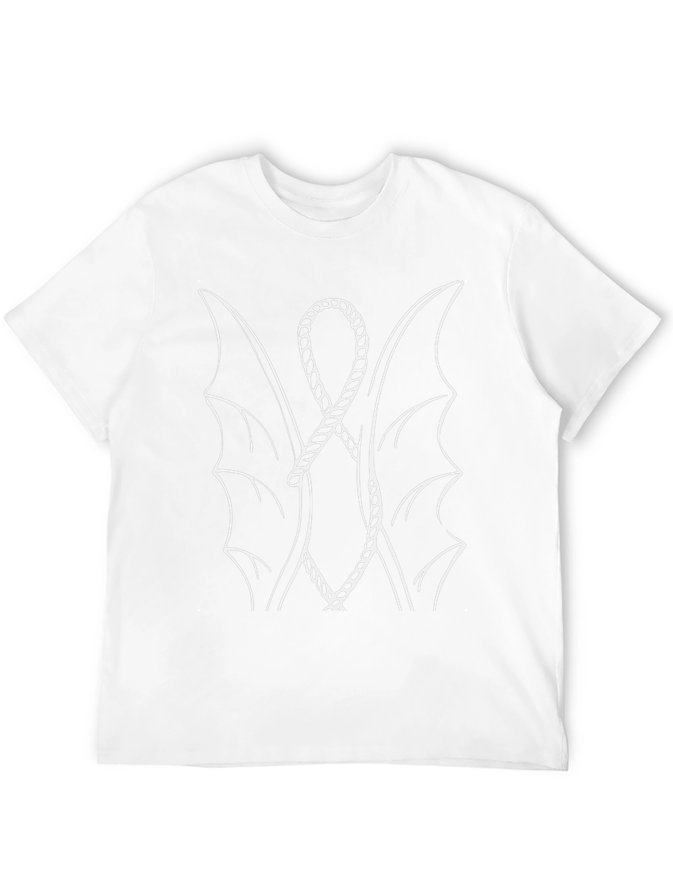 Unique Bat Wing Rope Design Black T-Shirt