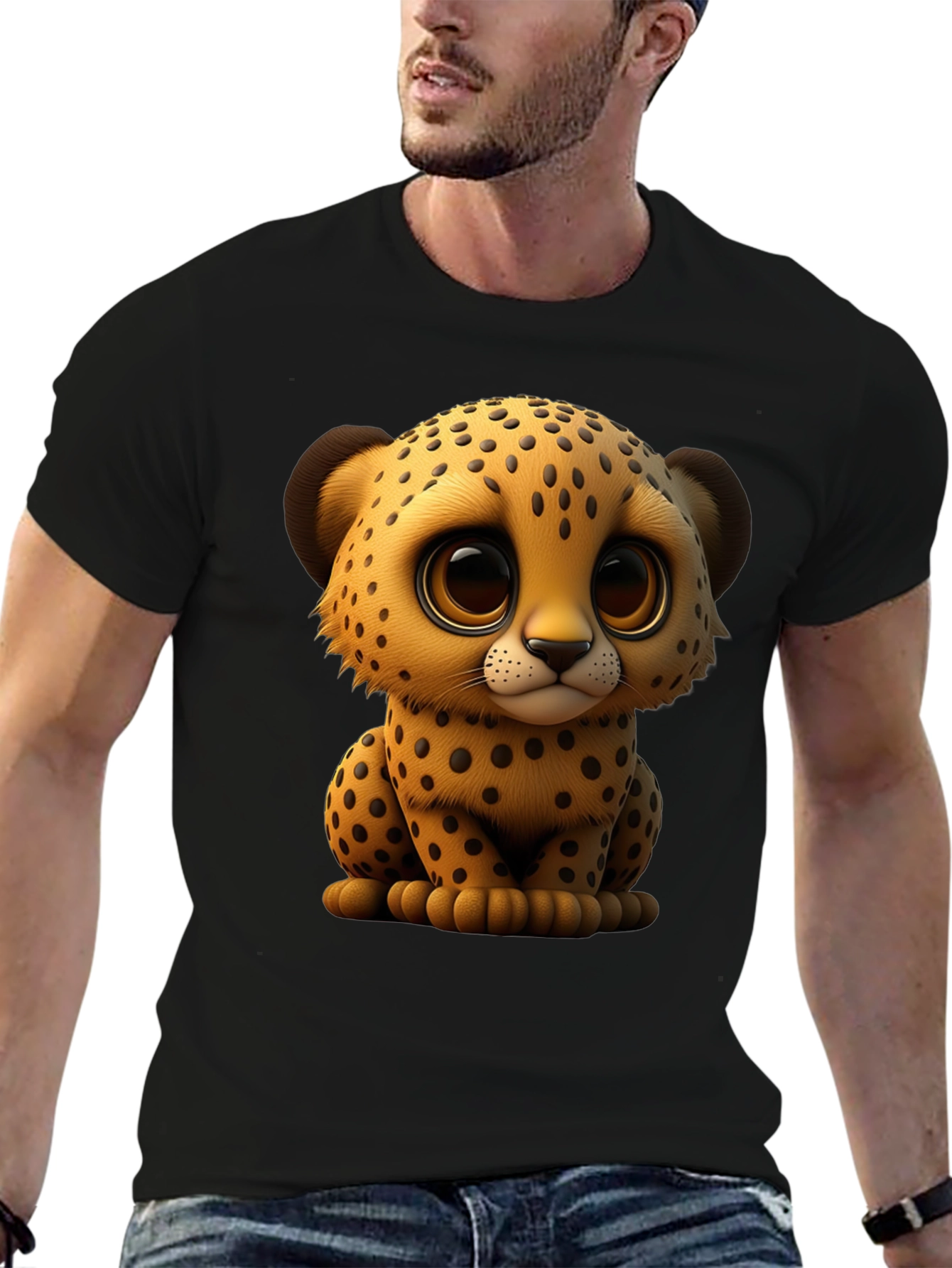 Cute Cheetah Graphic Tee - Soft Cotton Blend