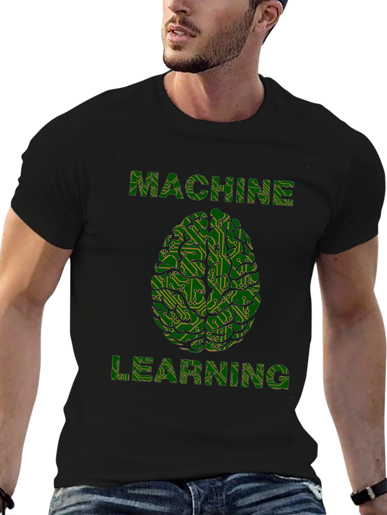 Machine Learning Brain Tee - Circuit Board Design
