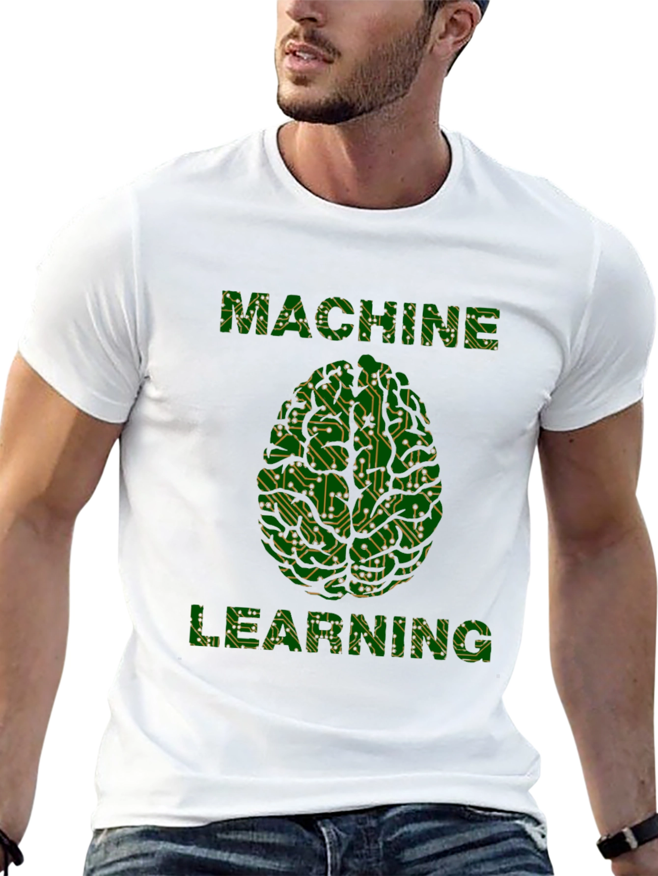 Machine Learning Brain Tee - Circuit Board Design