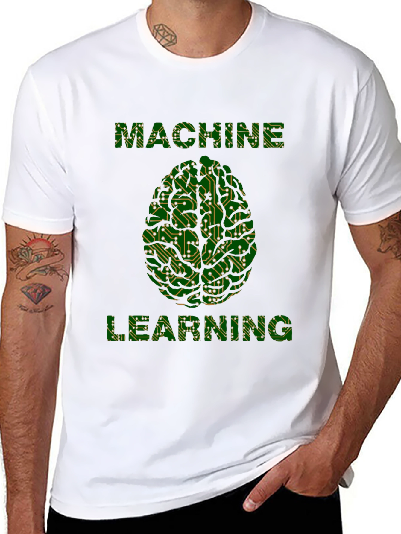 Machine Learning Brain Tee - Circuit Board Design
