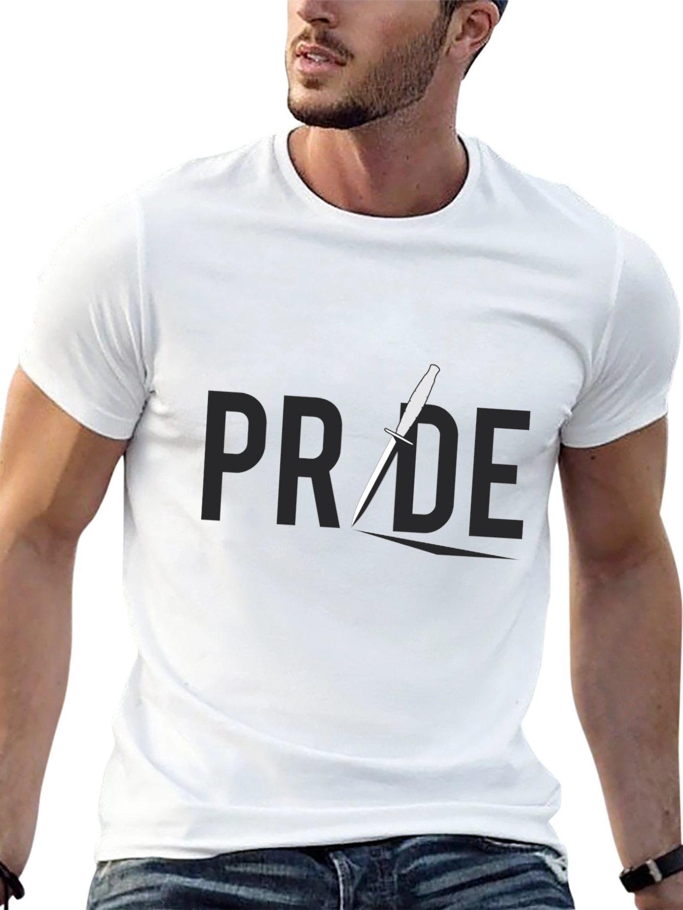 Pride Dagger Graphic Tee - Black Cotton T-Shirt