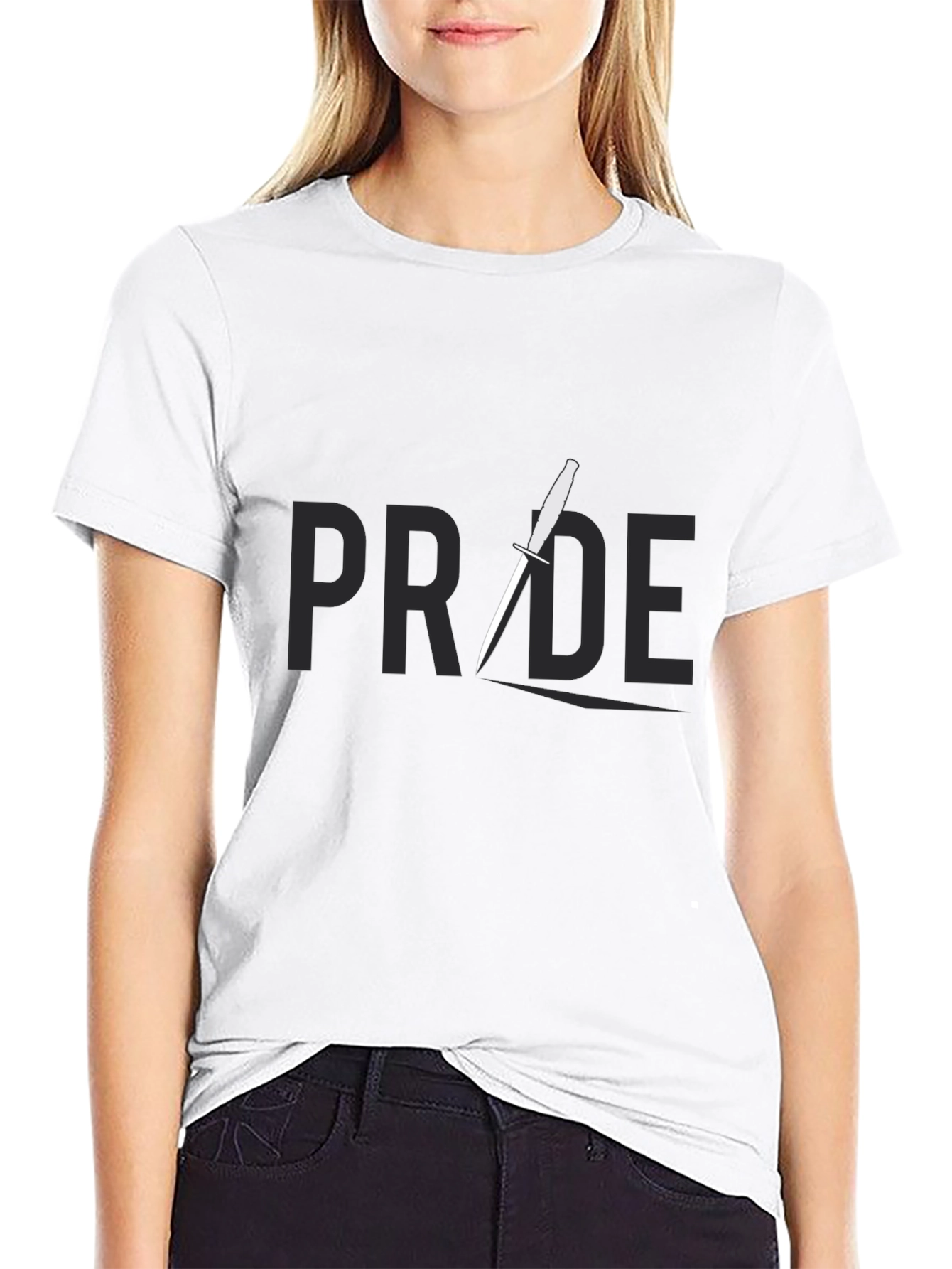 Pride Dagger Graphic Tee - Black Cotton T-Shirt