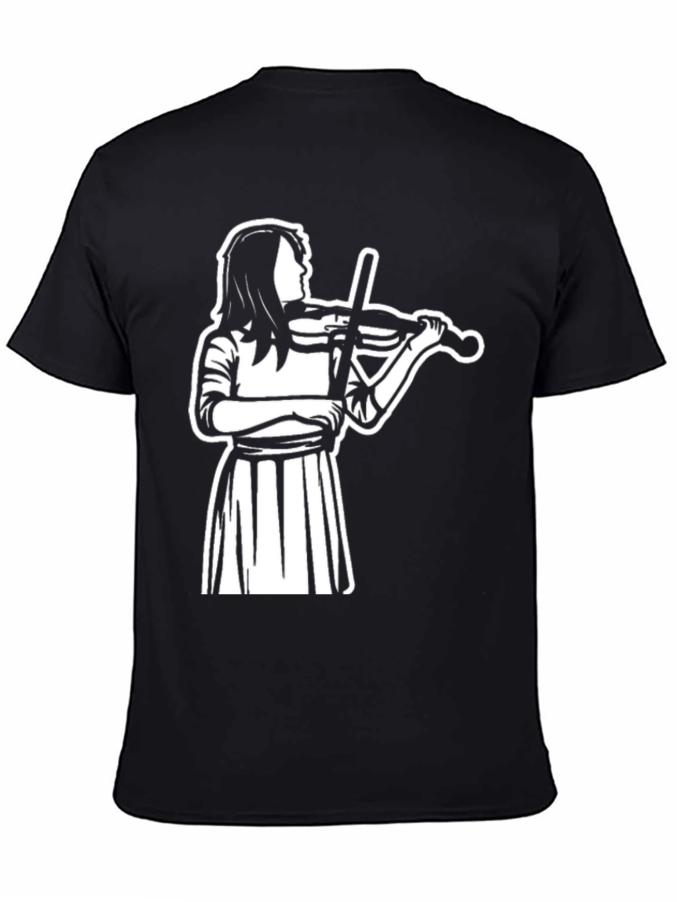 Musician Graphic Tee - Stylish Black Cotton Blend