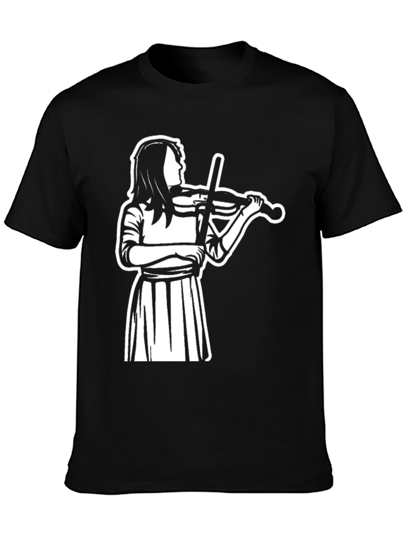 Musician Graphic Tee - Stylish Black Cotton Blend
