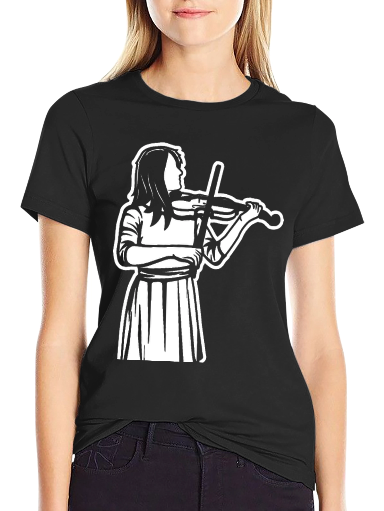 Musician Graphic Tee - Stylish Black Cotton Blend