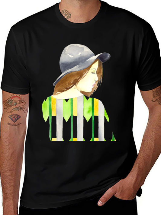 Stylish Woman Portrait Graphic Tee