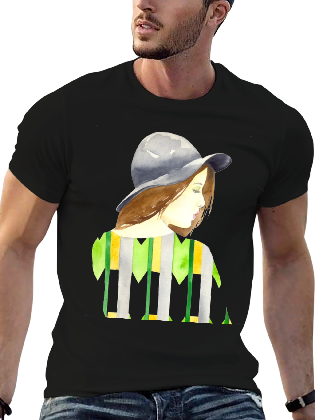 Stylish Woman Portrait Graphic Tee