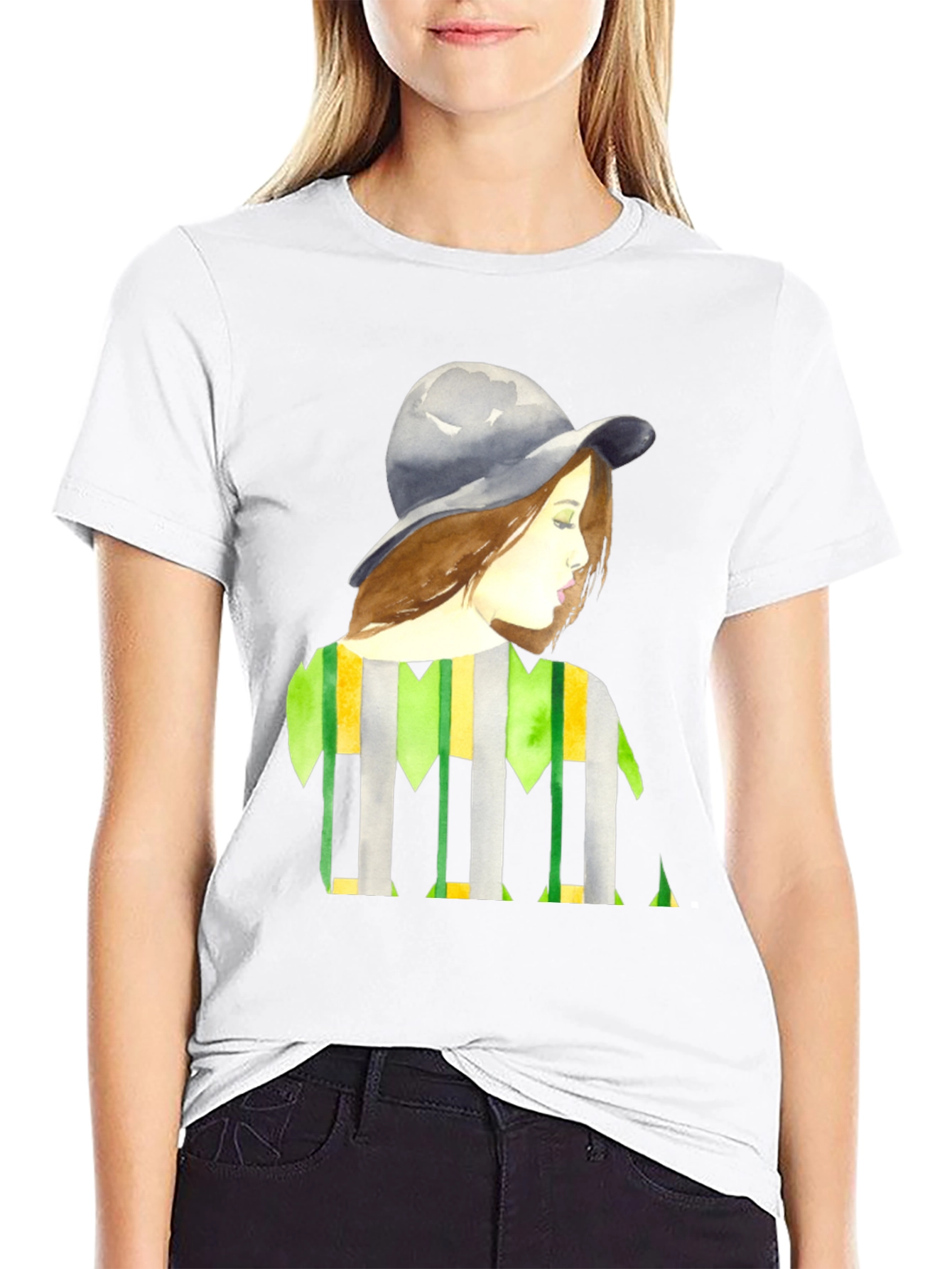 Stylish Woman Portrait Graphic Tee