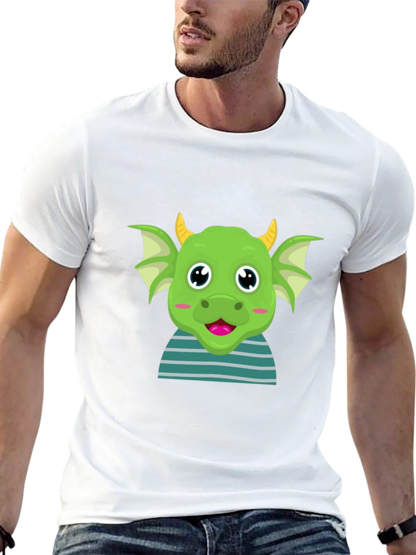 Cute Green Dragon Cartoon T-Shirt