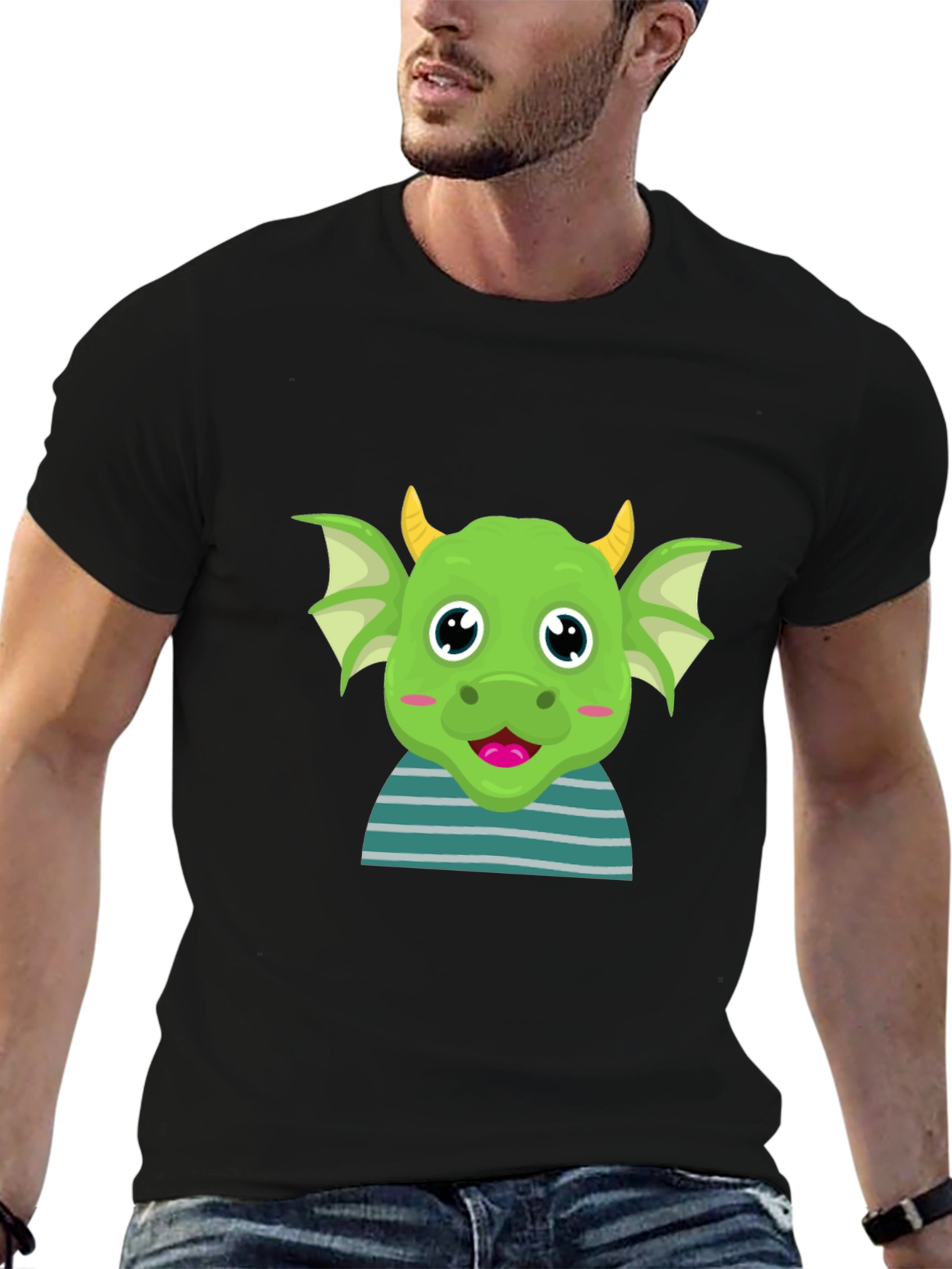 Cute Green Dragon Cartoon T-Shirt