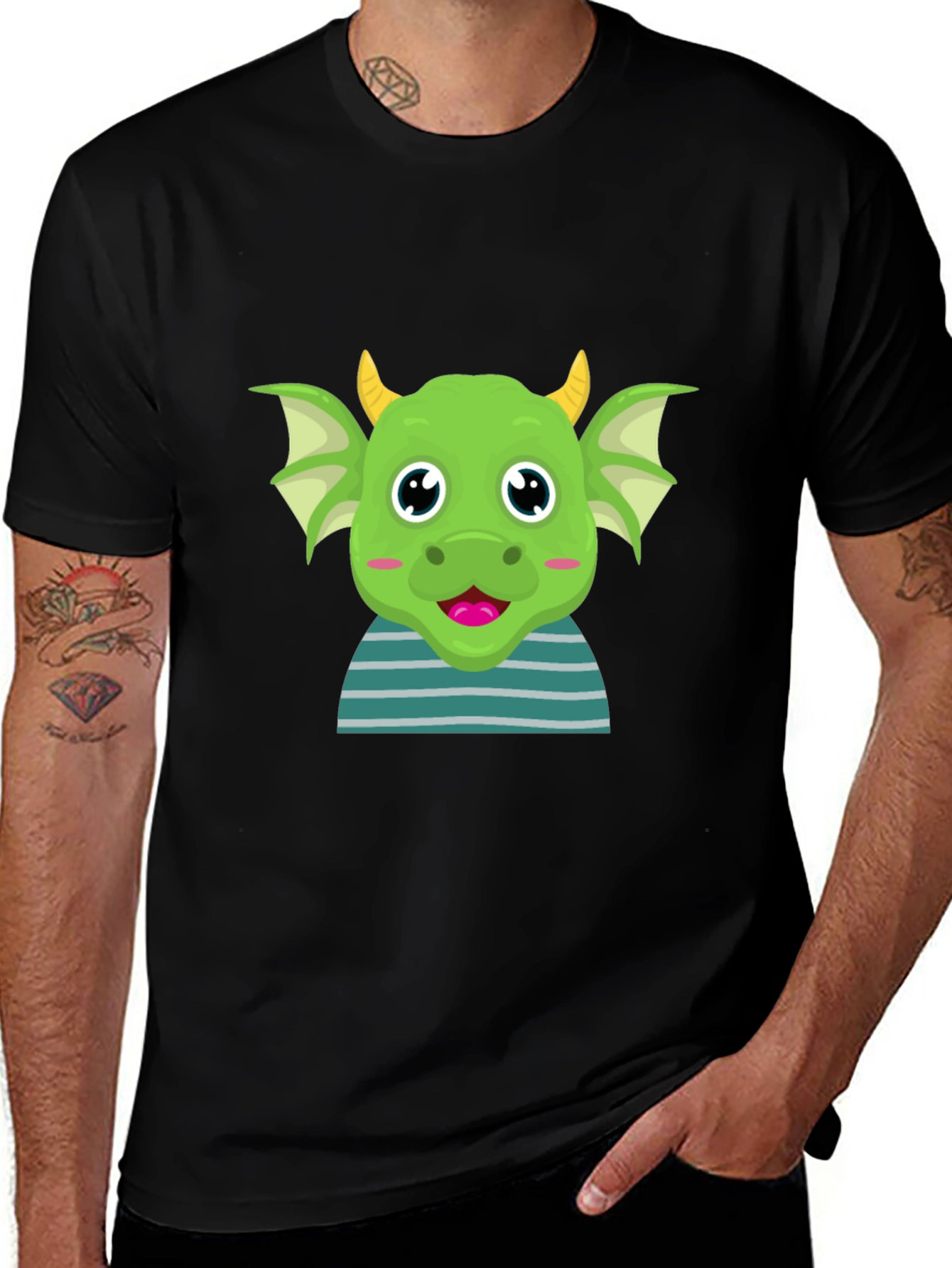 Cute Green Dragon Cartoon T-Shirt