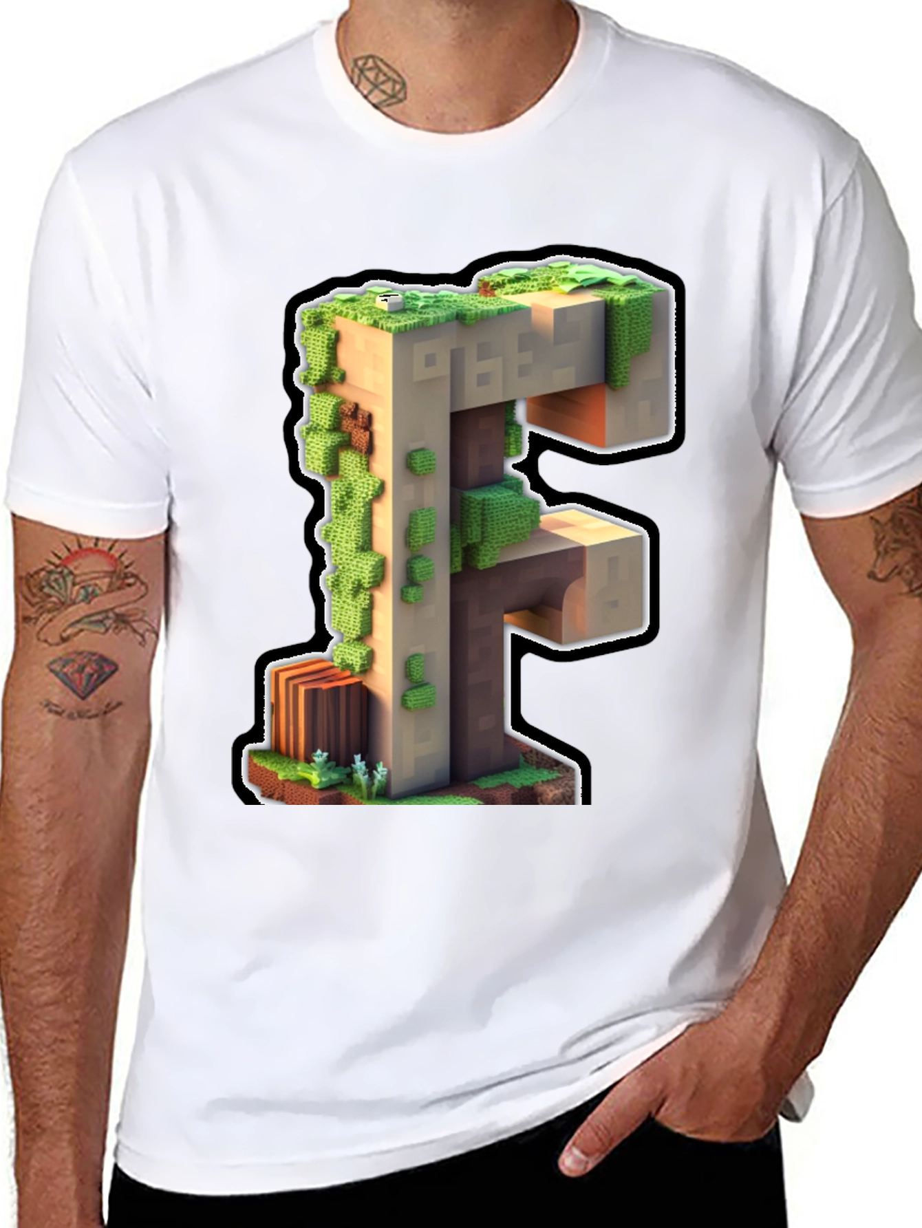Minecraft F Letter T-Shirt