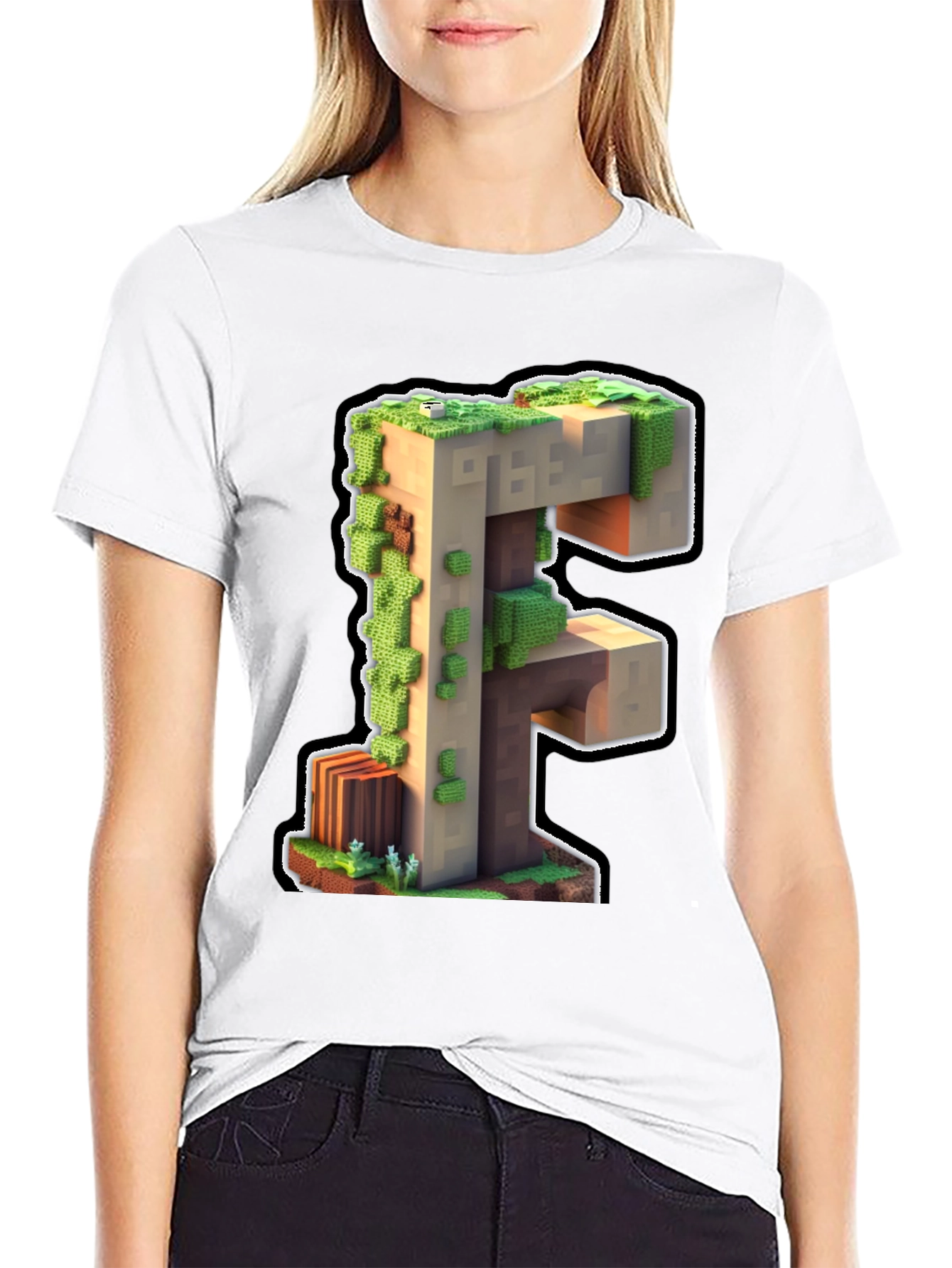 Minecraft F Letter T-Shirt