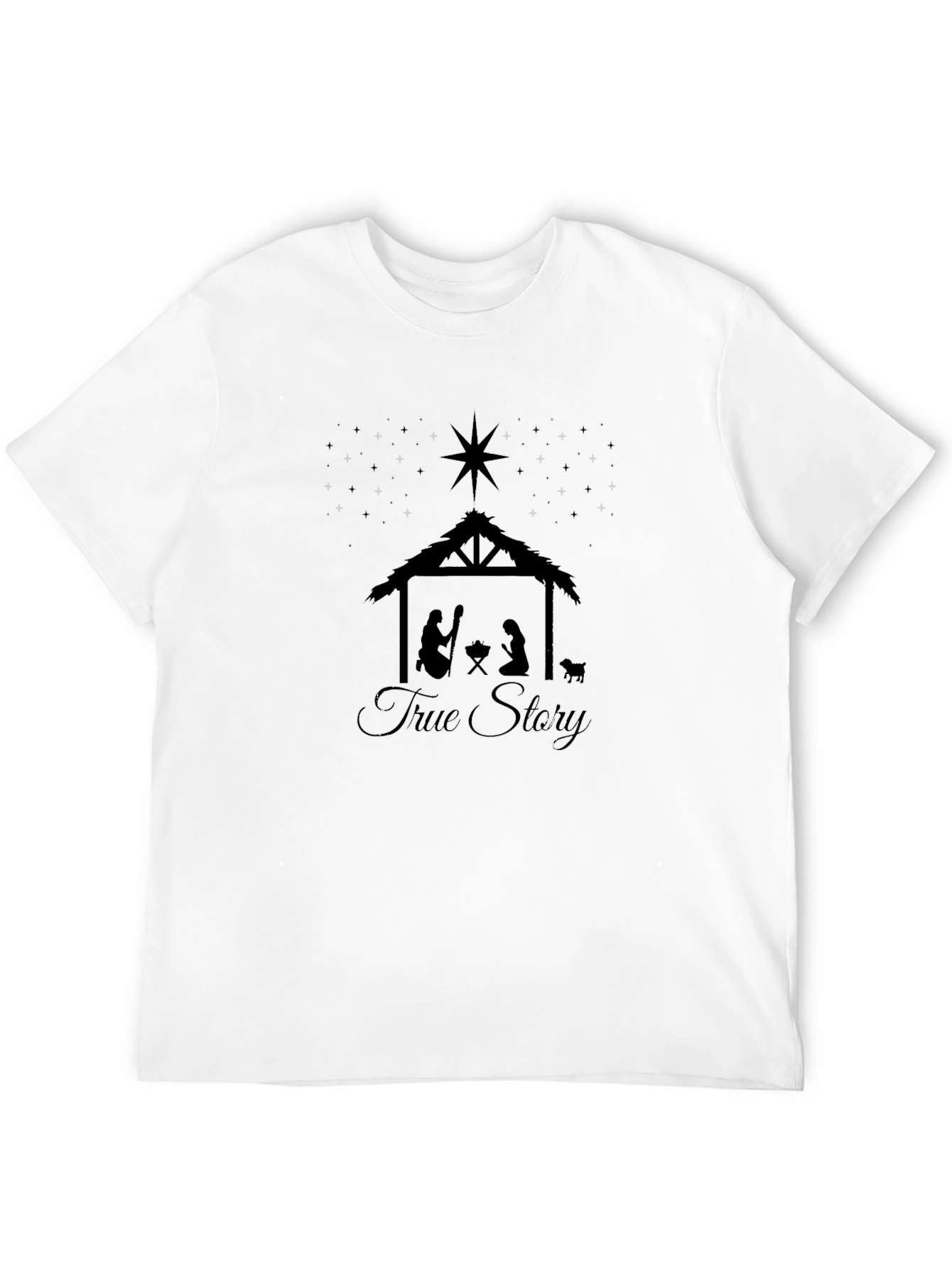 True Story Nativity Scene Black T-Shirt
