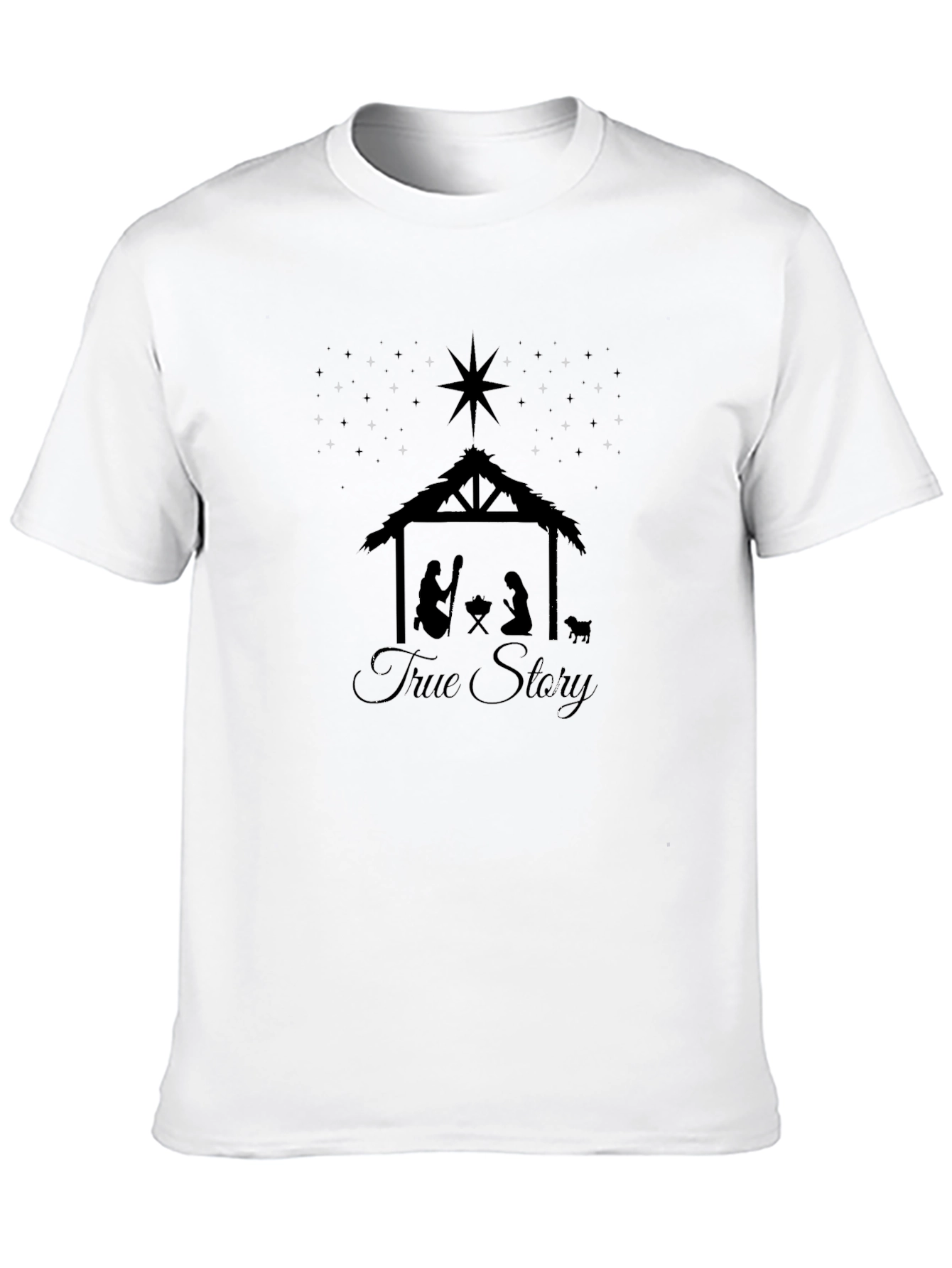 True Story Nativity Scene Black T-Shirt